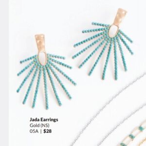Turquoise and Gold Jada Earrings